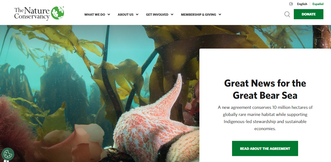 contoh website organisasi The Nature Conservancy