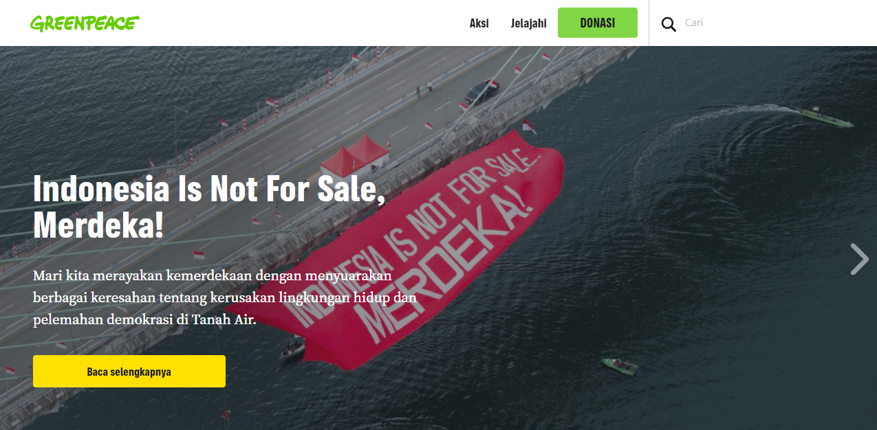 contoh website organisasi greenpeace