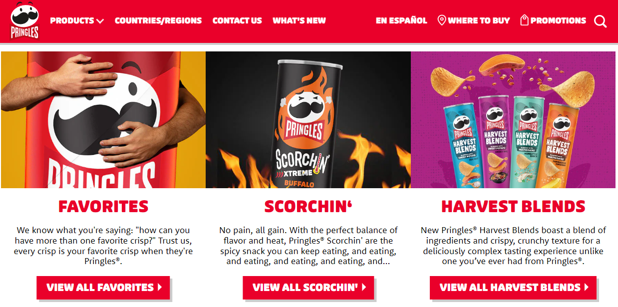 contoh website makanan ringan Pringles