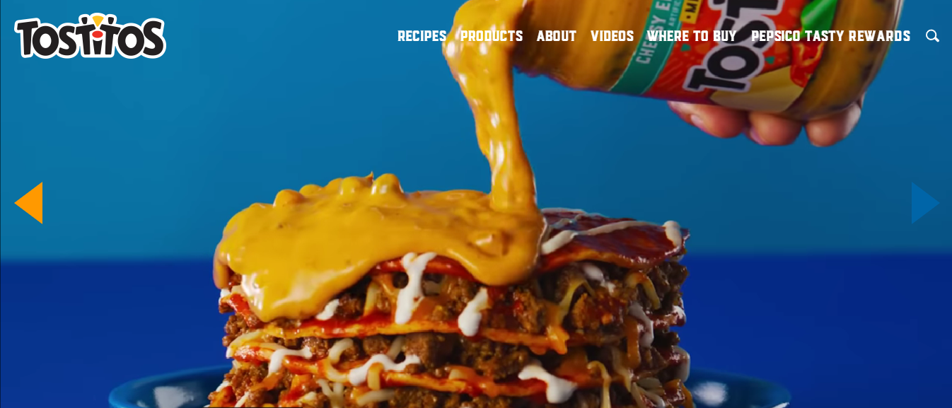 contoh website makanan ringan Tostitos