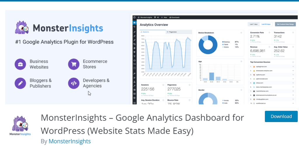Navigasi ke halaman pengaturan plugin untuk menautkannya dengan akun Google Analytics Anda